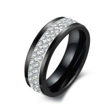 Anel de diamante, presente de natal, moda atacado jóias preto anel de cerâmica para homens, mulheres